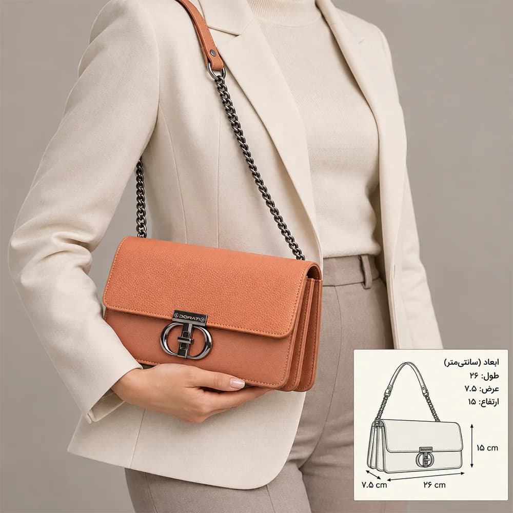 کیف دوشی چرم زنانه 625 — تصویر ۵