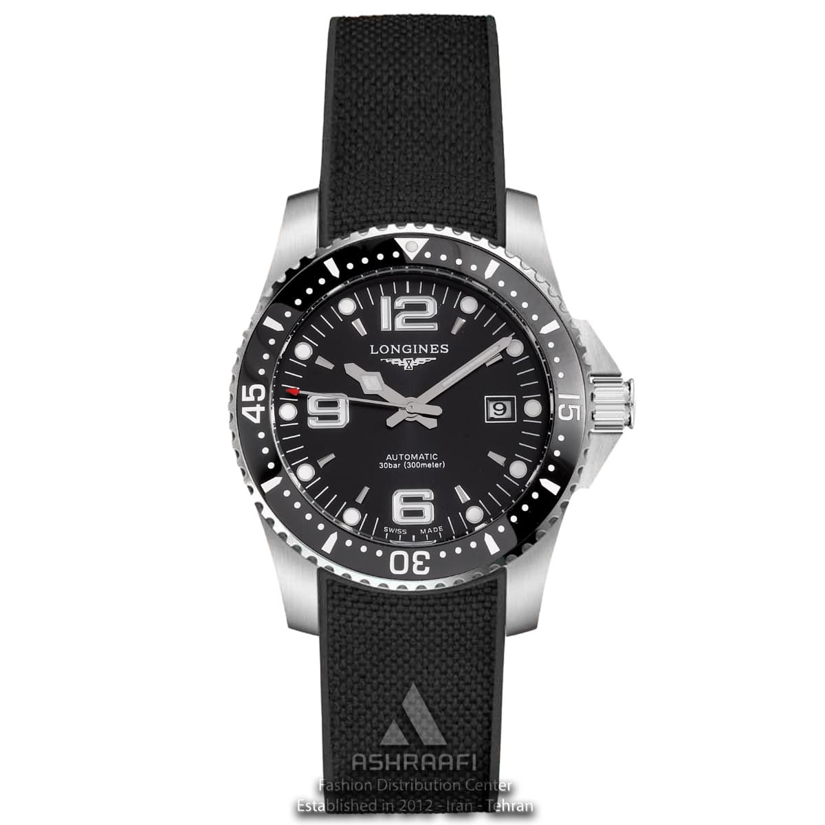 ساعت لونژین صفحه مشکی Longines HydroConquest L3DSK