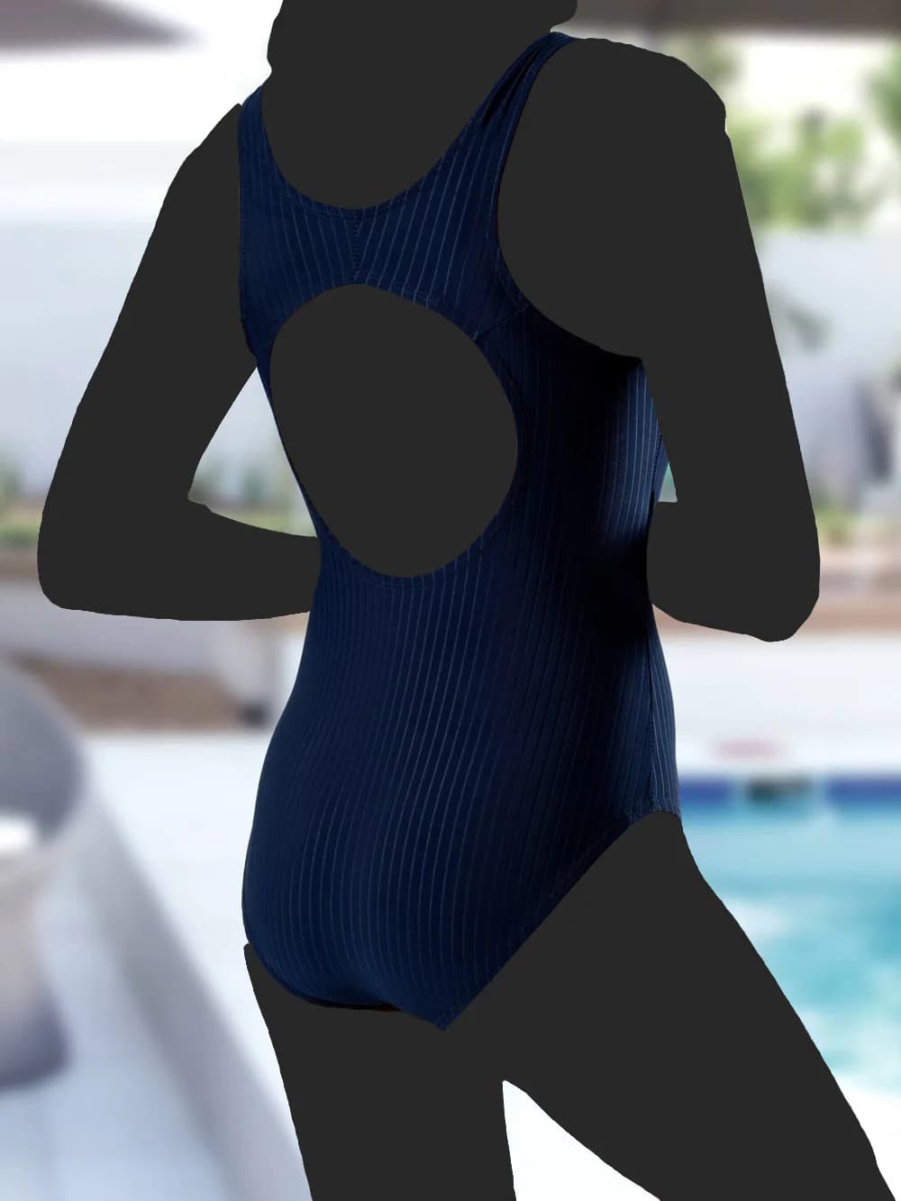 مایو اسلیپ زنانه طرح راه راه کلاسیک شیک بصورت کاپدار اسپیدو ( Speedo ) خاص — تصویر ۴