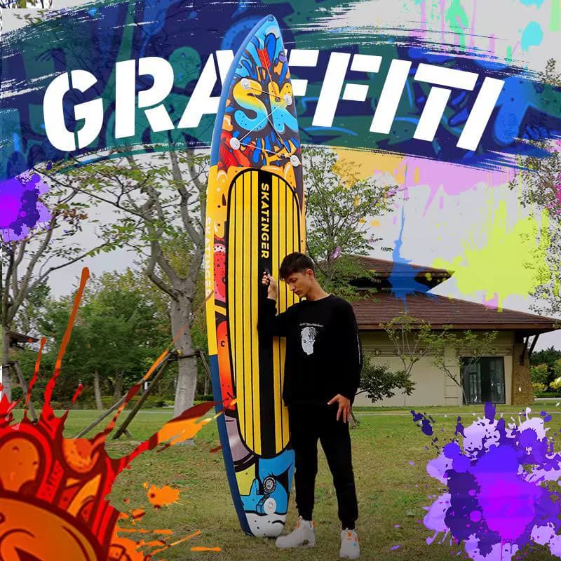پدل برد تورینگ برند SKATINGER مدل Graffiti رنگ زرد — تصویر ۲