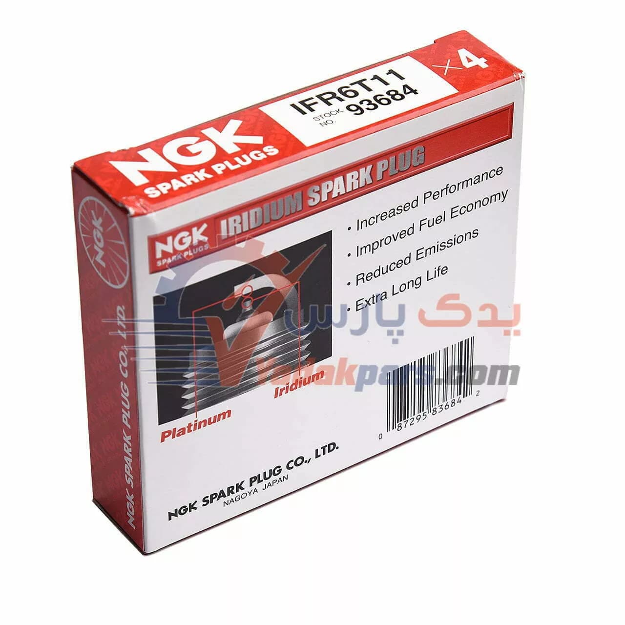 شمع ایریدیوم لیزری NGK پایه کوتاه (بسته 4 عددی) — تصویر ۳