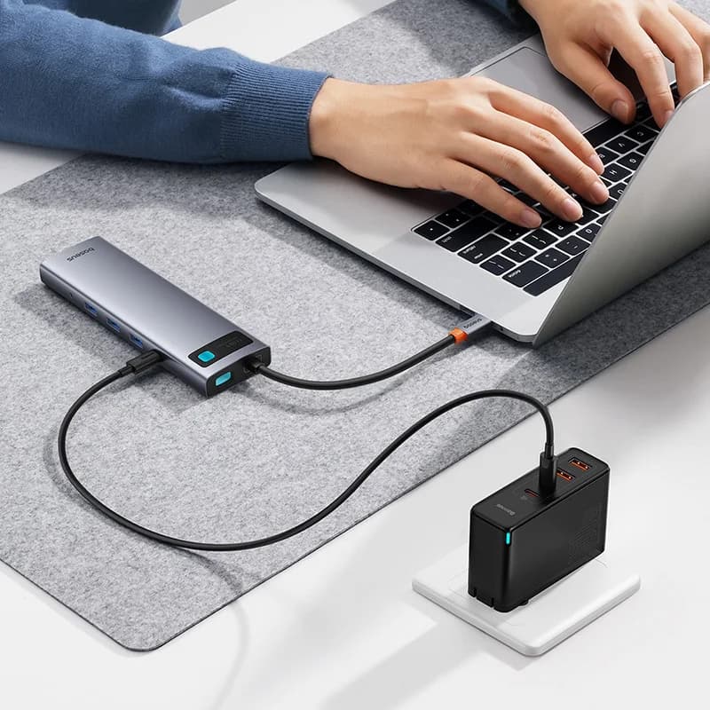 هاب 11 پورت بیسوس با گارانتی Baseus CAHUB-CT0G Hub (نسخه جدید اورجینال) — تصویر ۴
