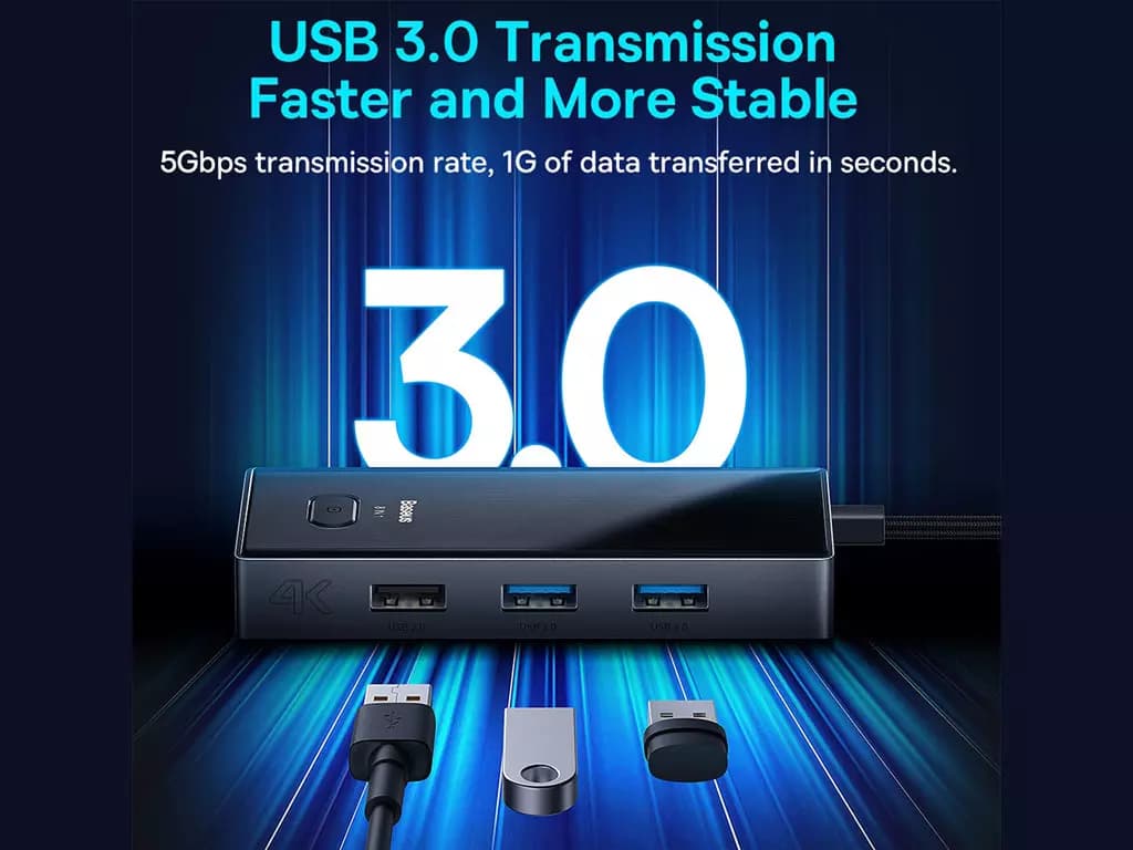 هاب 8 پورت USB-C بیسوس مدل Baseus WKYY030313 (با گارانتی) — تصویر ۷