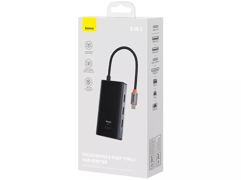 هاب 8 پورت USB-C بیسوس مدل Baseus WKYY030313 (با گارانتی) — تصویر ۳