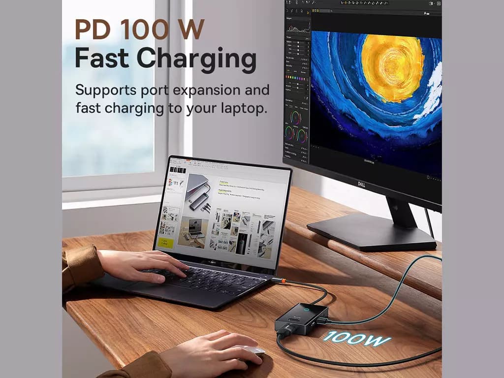 هاب 8 پورت USB-C بیسوس مدل Baseus WKYY030313 (با گارانتی) — تصویر ۸