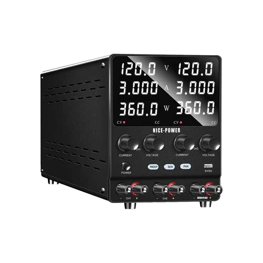 منبع تغذیه 2 کاناله 120V 3A نایس پاور SPS1203-2KD — تصویر ۲