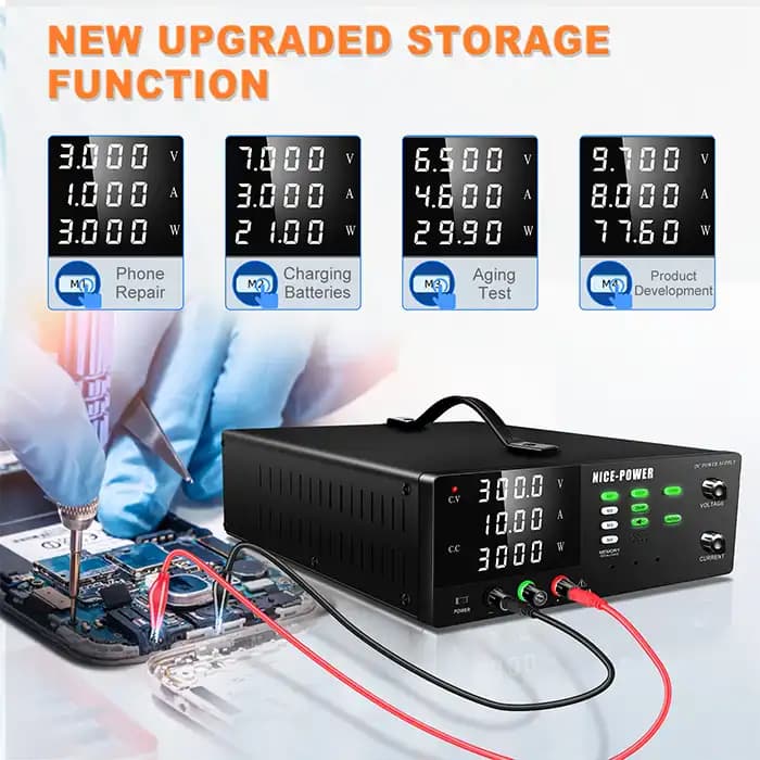 منبع تغذیه آزمایشگاهی متغیر 200V 10A نایس پاور R-SPS20010S-232 — تصویر ۶