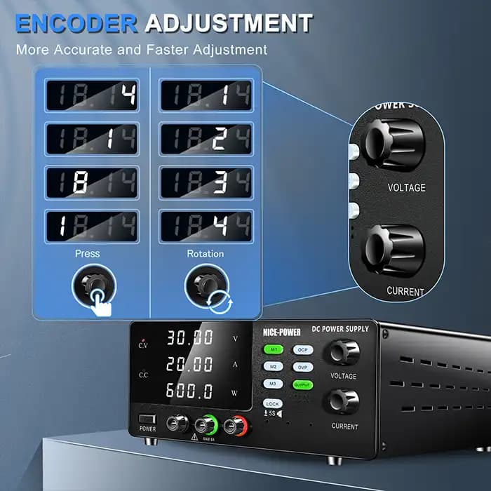 منبع تغذیه آزمایشگاهی متغیر 30V 30A نایس پاور R-SPS3030S-USB — تصویر ۵