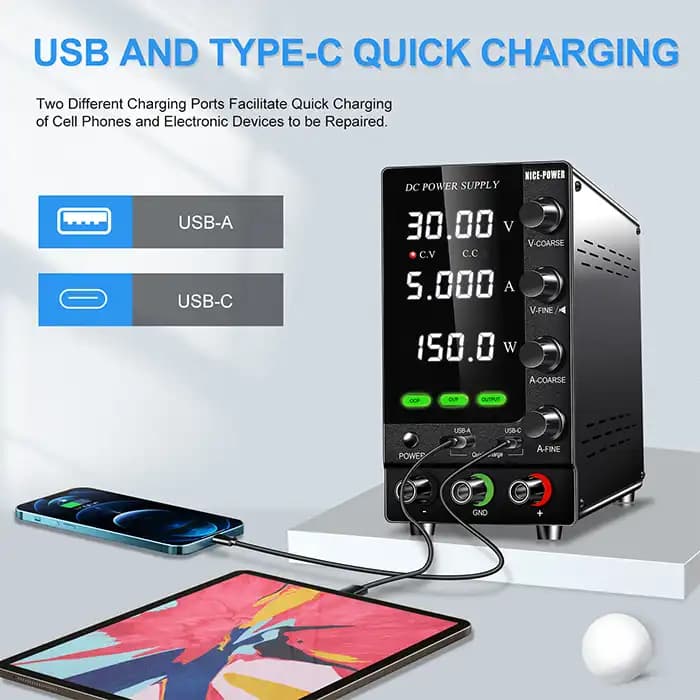 منبع تغذیه آزمایشگاهی 30V 5A نایس پاور SPS-C305S — تصویر ۵