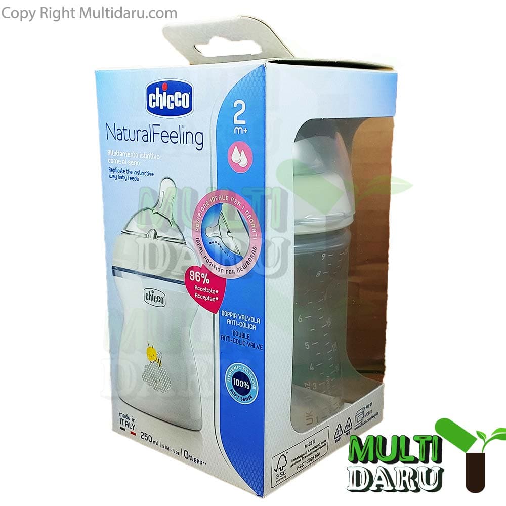 شیشه شیر چیکو نچرال فیلینگ +2 ماه 250 میلی لیتر — تصویر ۳