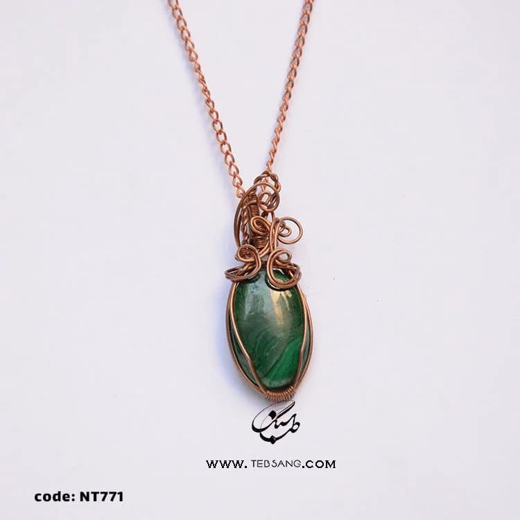 گردنبند زنانه سنگ مالاکیت NT-771