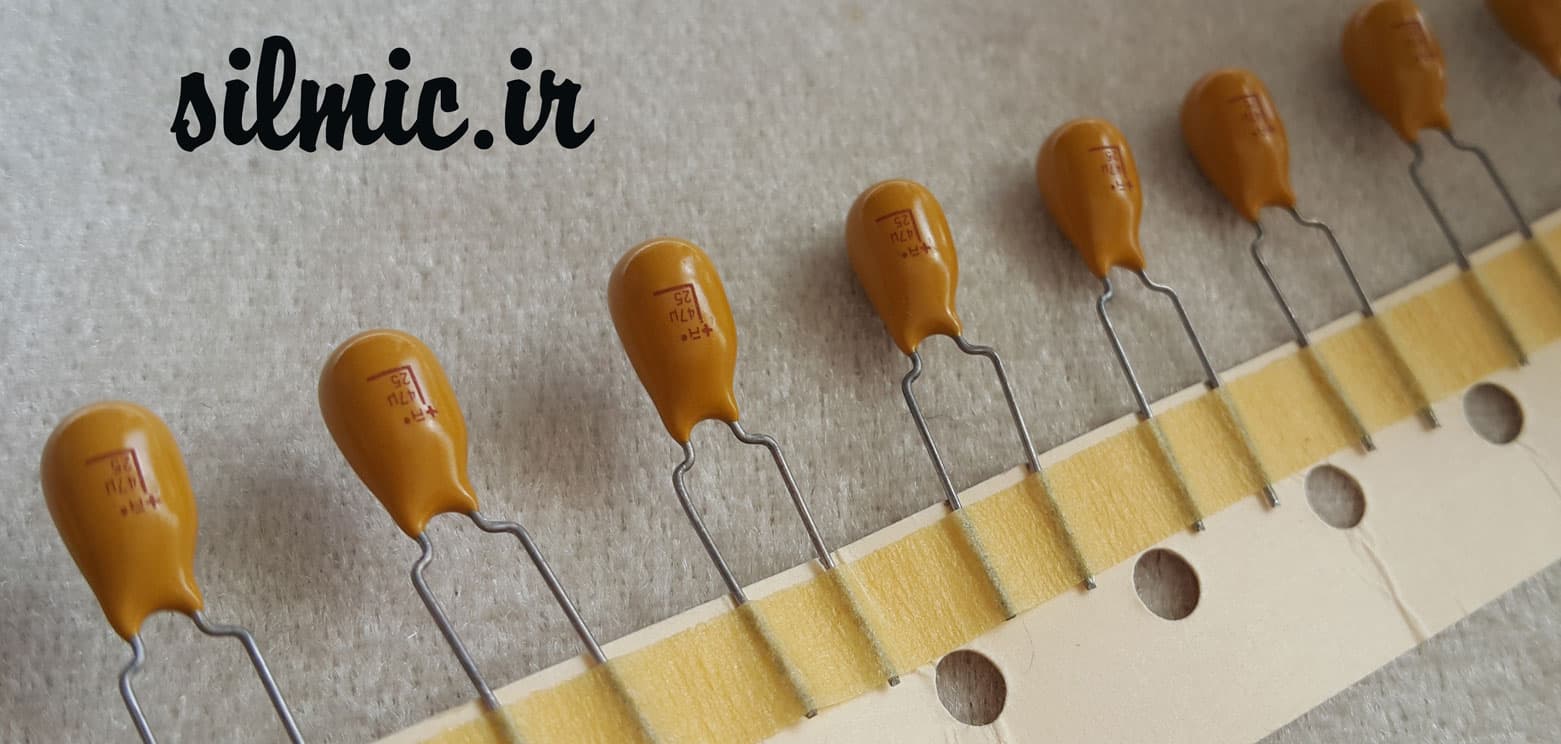 خازن تانتال 47 میکرو فاراد 25 ولت AVX آمریکا سری حرفه ای TAP دمای کاری ۱۲۵ — تصویر ۲