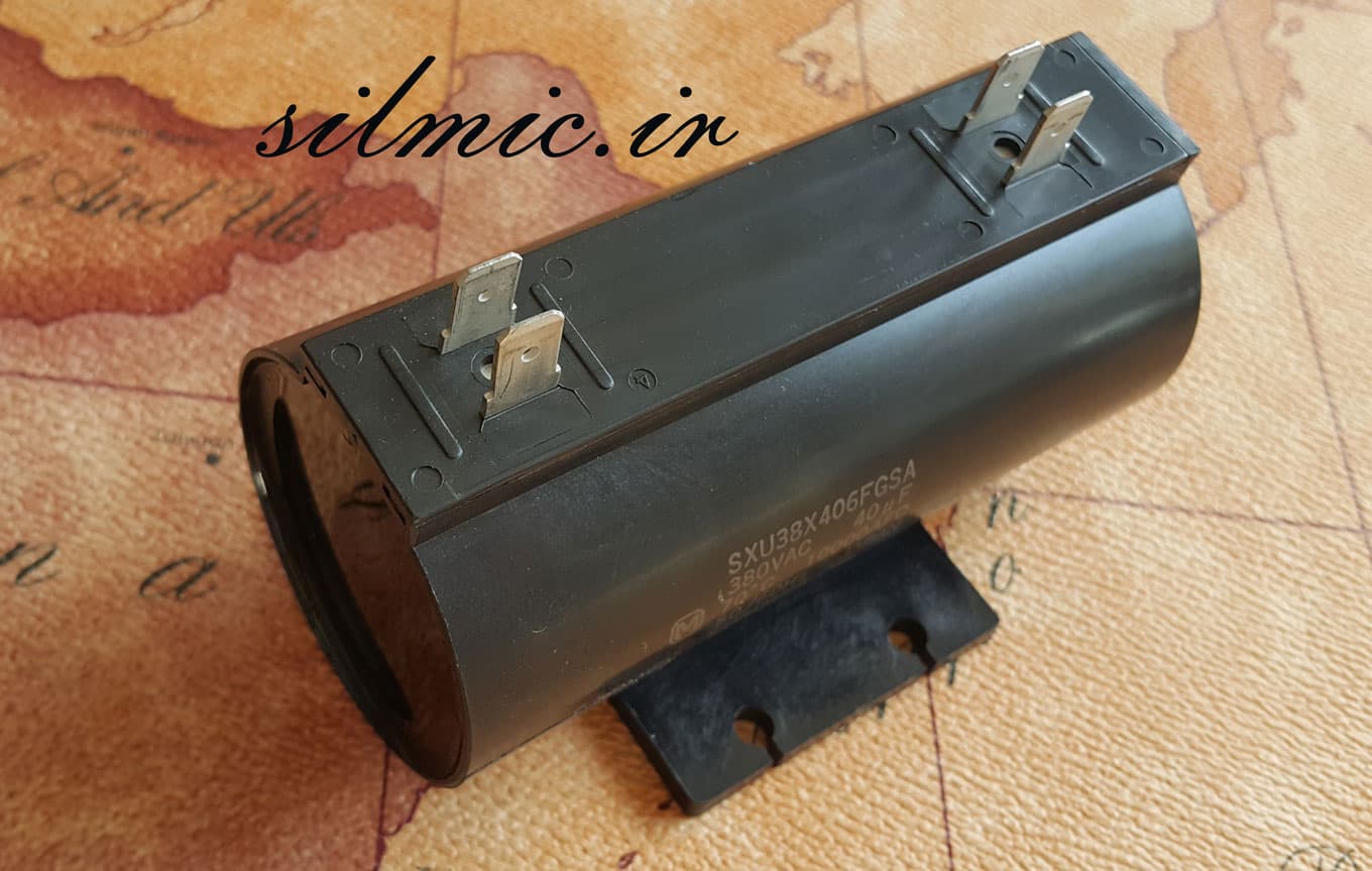 خازن راه انداز موتور 40 میکرو فاراد 380 ولت ac ساخت panasonic ژاپن توان بالا — تصویر ۲