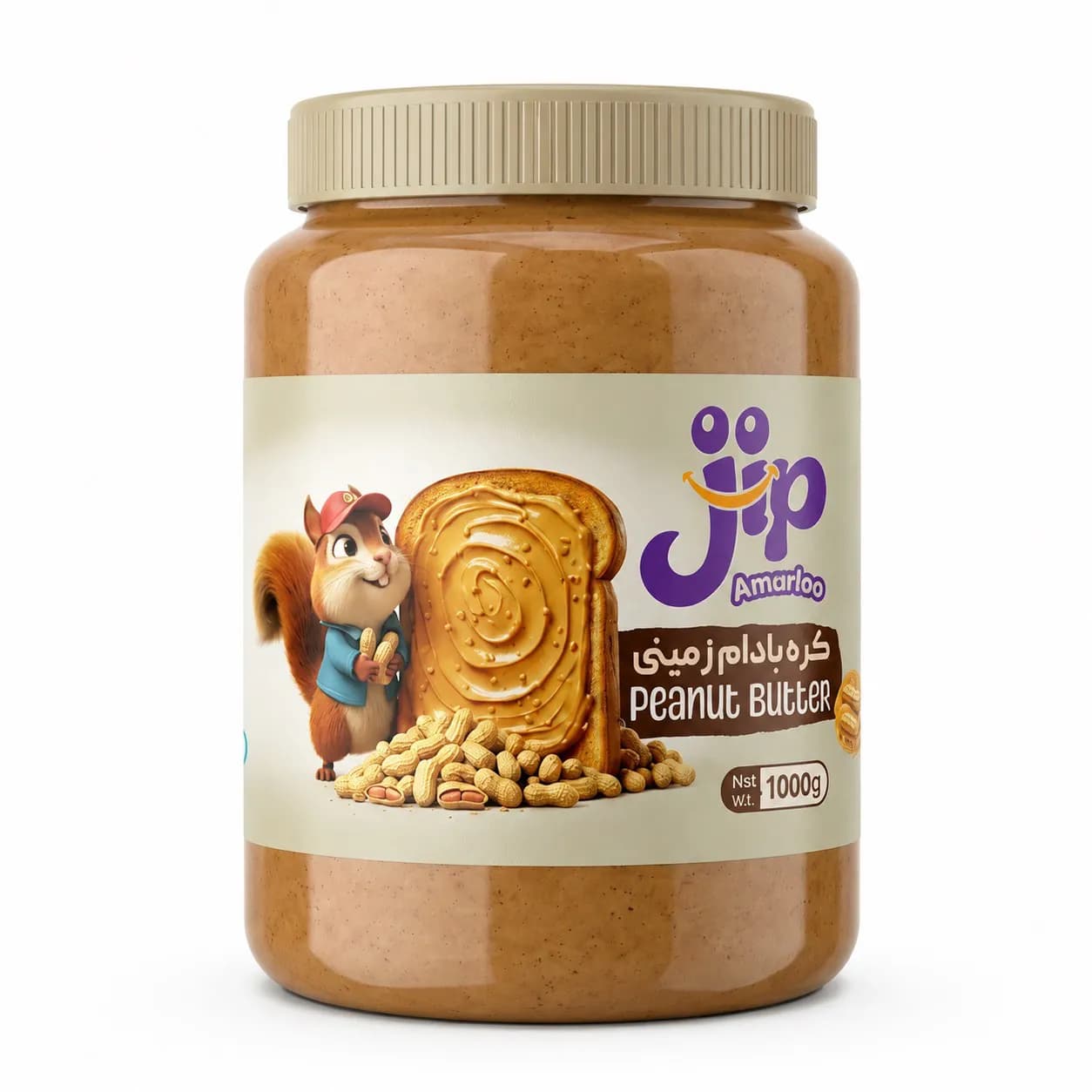 کره بادام زمینی ساده آستانه جیپ – 1000 گرم