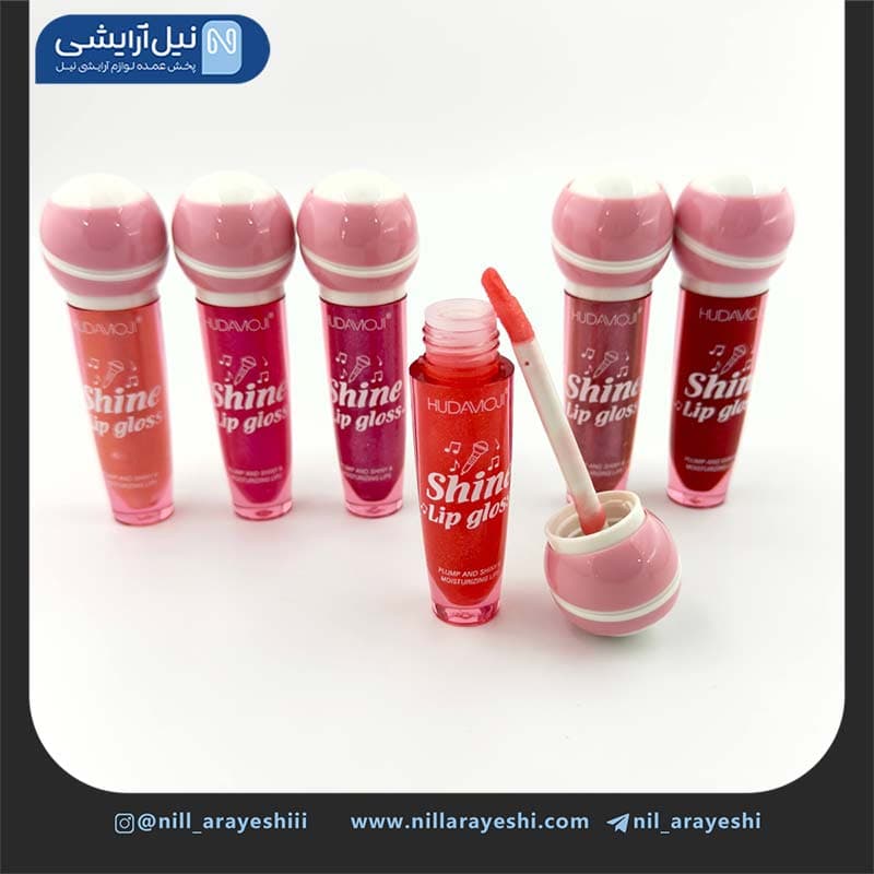 لیپ گلاس شاین دار طرح میکروفون هدی موجی کد Lg – 00 5 — تصویر ۳