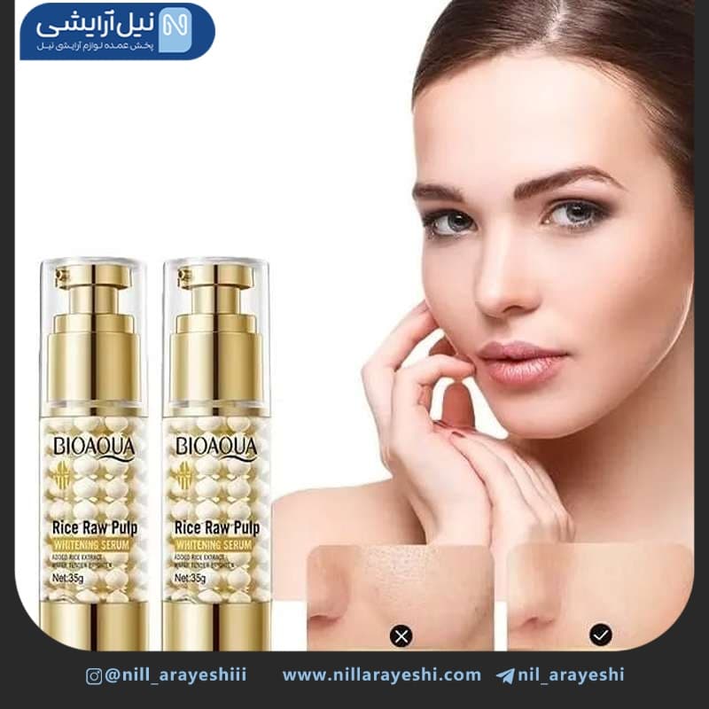 سرم صورت پمپی مرواریدی عصاره برنج بیوآکوا 35 گرم کد BQY48164 — تصویر ۳