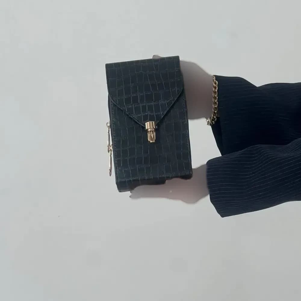 کیف دوشی چرم طرح سنگی زنانه کد 1316 — تصویر ۶