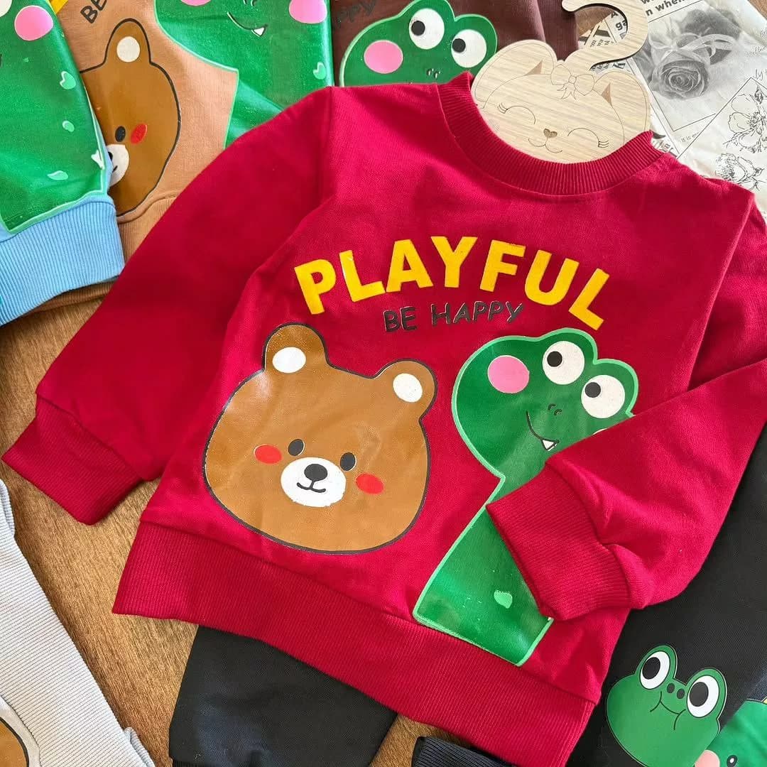 بلوز شلوار خرس و دایناسور playful سایز ۳۵ تا ۴۵ کد ۵۳۸۵ — تصویر ۲