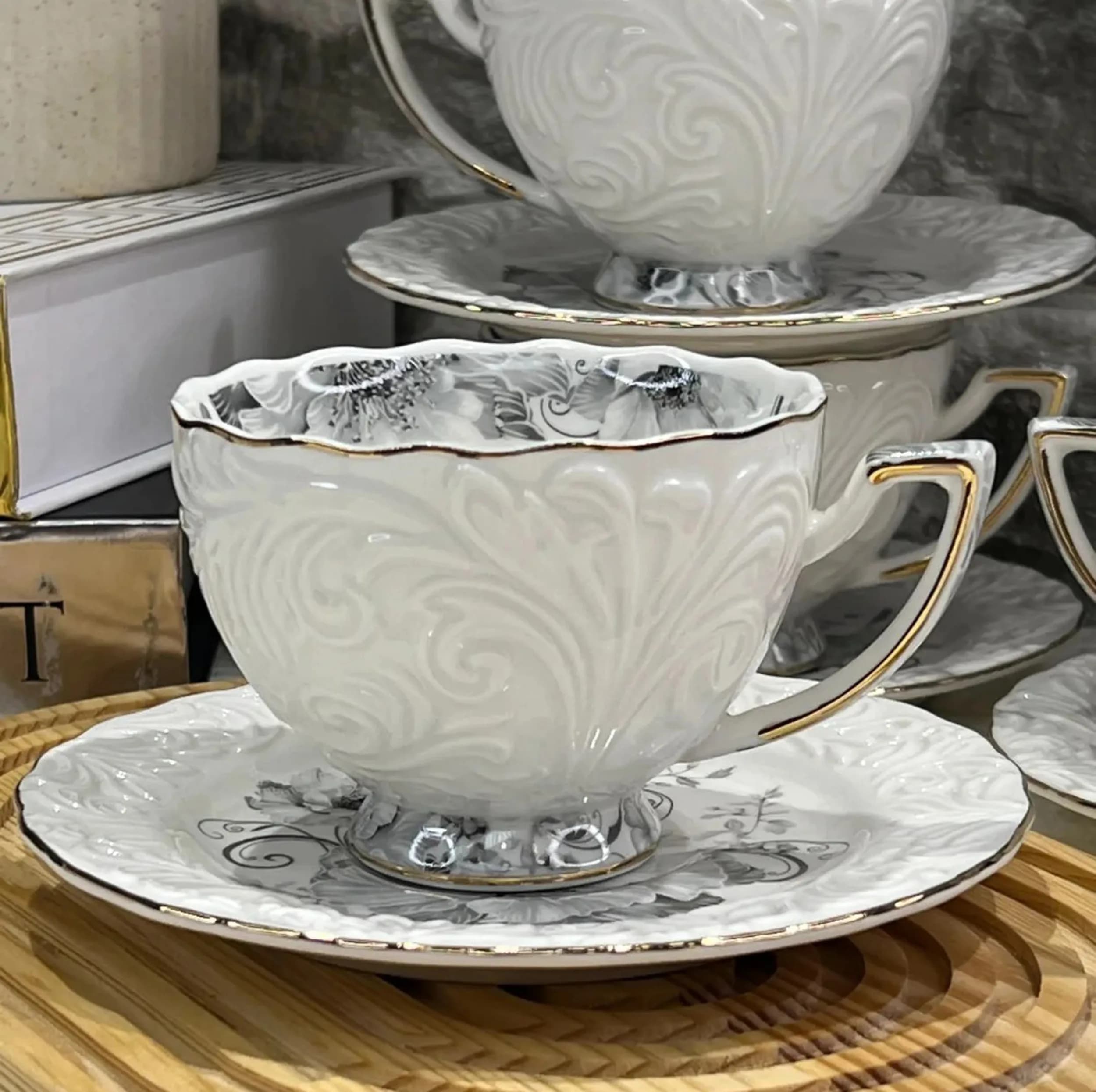 سرویس چای خوری 12 پارچه 6 نفره شاهین مدل dantella e — تصویر ۳