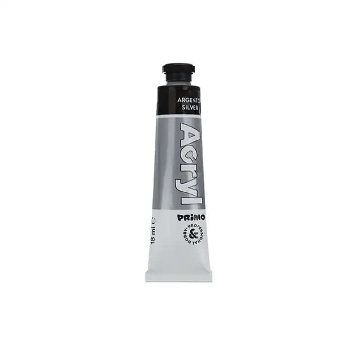 رنگ اکرولیک پریمو 18 میل مدل silver 910