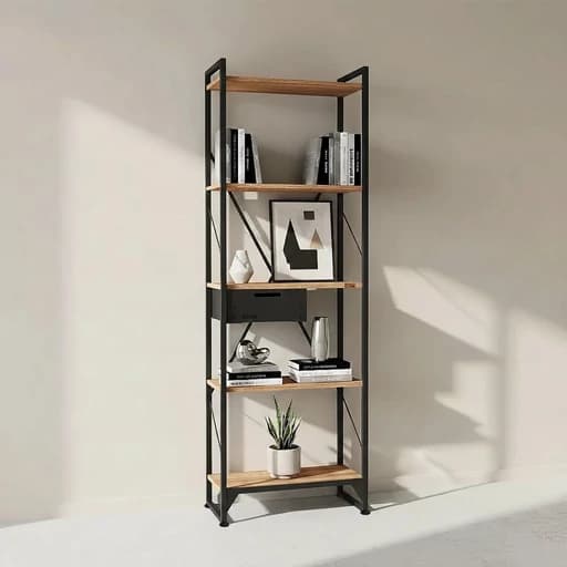 کتابخانه پنج طبقه دیزم مدل مونتاژی LIBdwr60180 مبلمان فرنا مدل 1120959