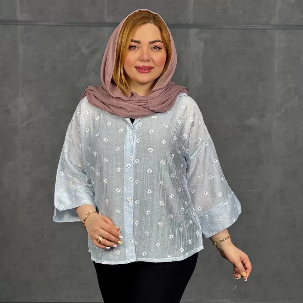 شومیز دخترانه طرح بابونه کد 29483 — تصویر ۷