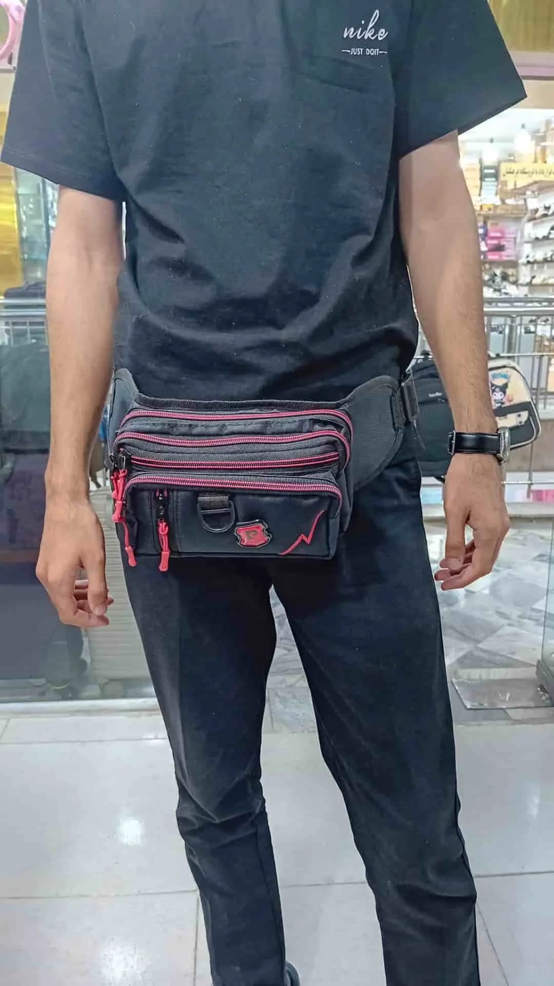 کیف کمری مردانه ارزان قیمت، پرجیب و محکم کد 1404 — تصویر ۳