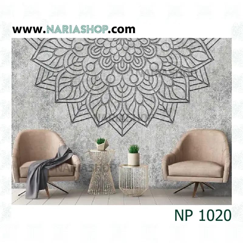 پوستر دیواری کلاسیک طوسی مشکی NP1020