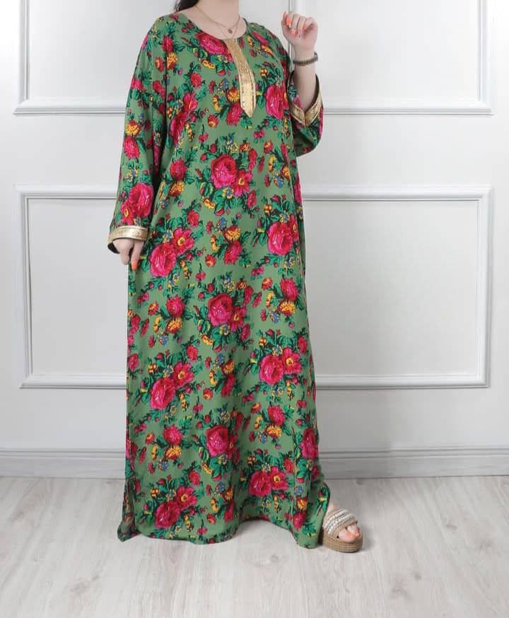 پیراهن ساحلی طلاکوب گلدار وارداتی/کد928 — تصویر ۴