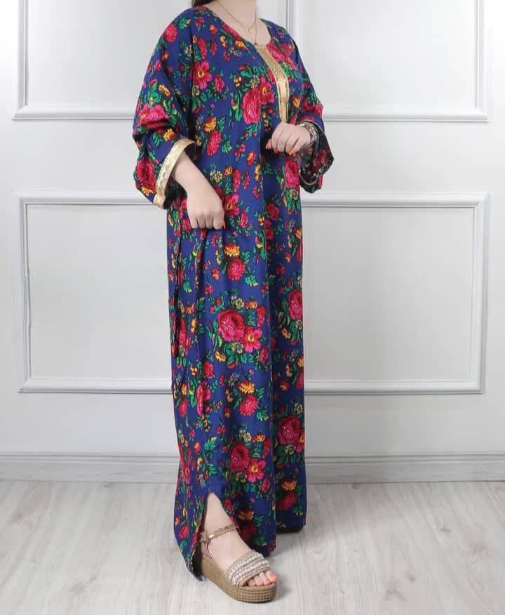 پیراهن ساحلی طلاکوب گلدار وارداتی/کد928 — تصویر ۳