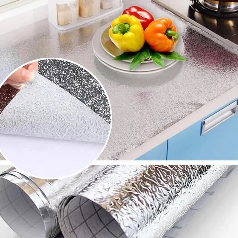 فویل چسبی کابینت طرح نقره ای 3 متری کد N492 — تصویر ۴