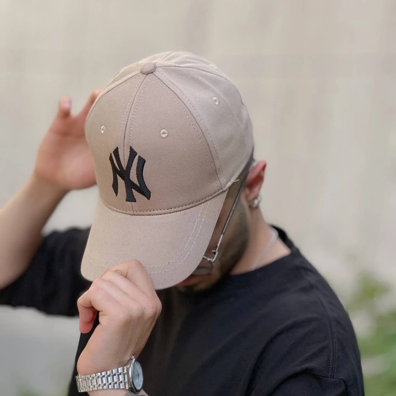 کلاه بیسبالی ny کرم — تصویر ۵
