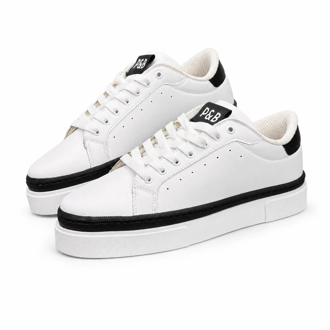 کفش کتانی مردانه مدل ونس پل اندبیر سفیدمشکی Vans Pull Bear — تصویر ۲