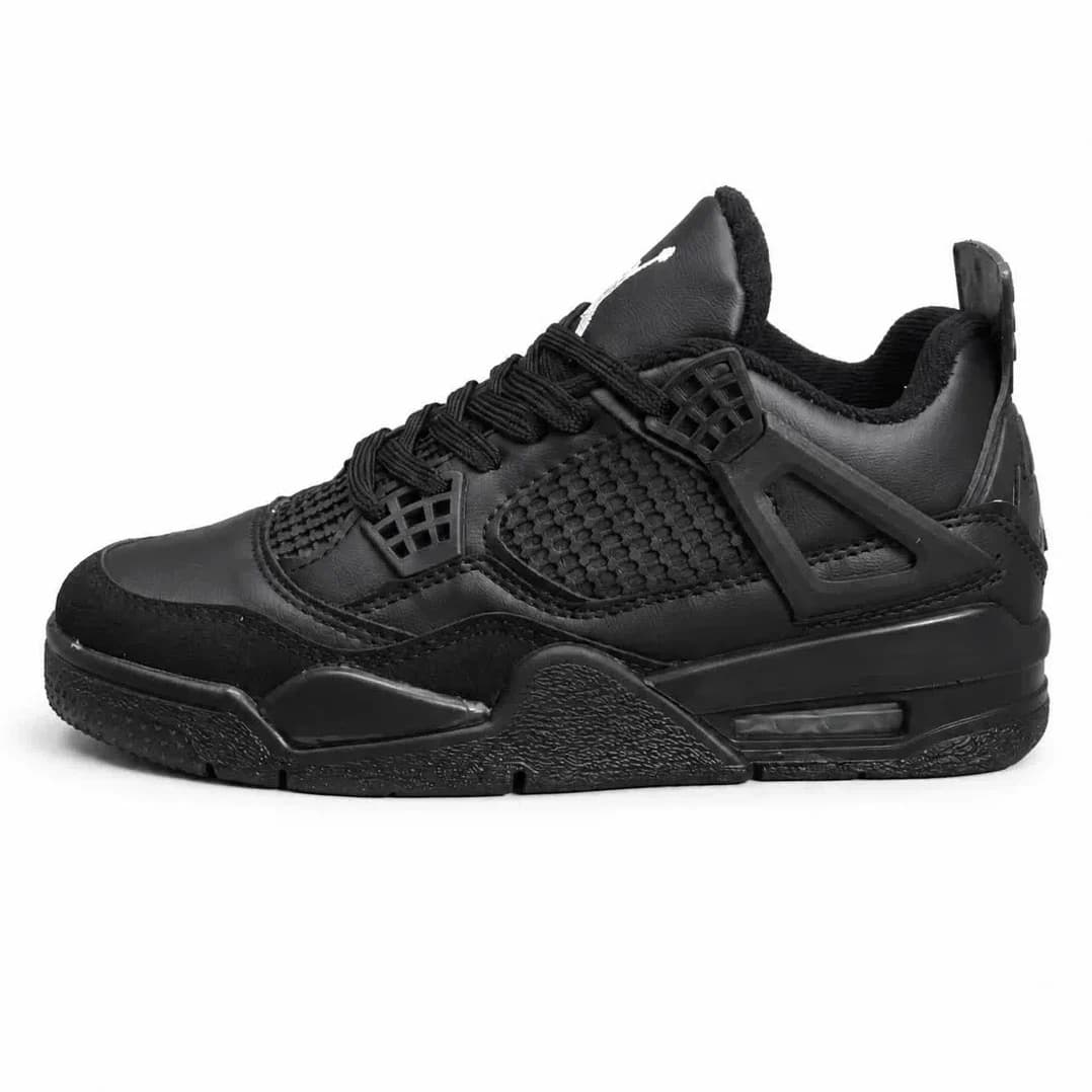 کفش کتانی ست زنانه مردانه و بزرگ پا مدل جردن4 مشکی تمام Jordan 4