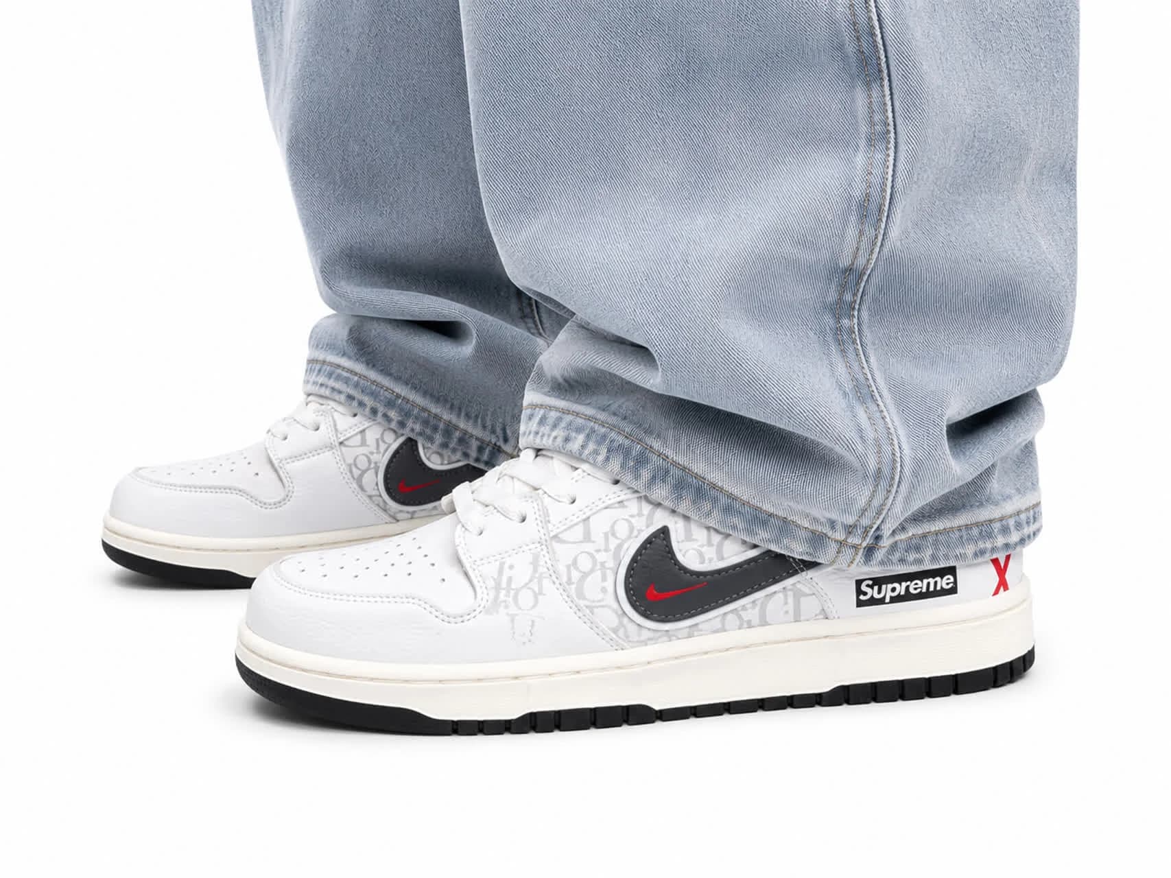 کتونی مردانه مدل نایک جردن سفید نایک طوسی Nike Jordan — تصویر ۵