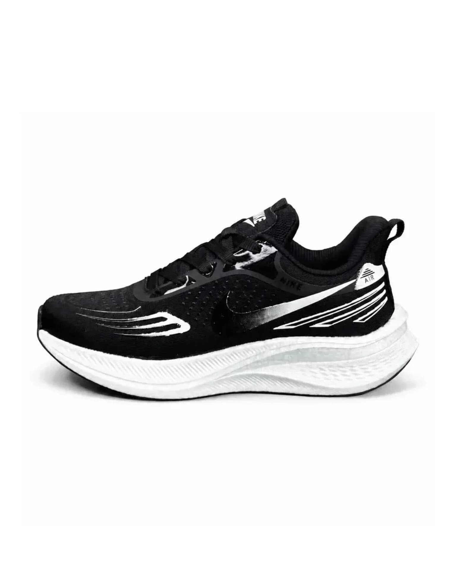 کتونی زیره بست مردانه مدل رانینگ نایکی مشکی سفید Nike — تصویر ۶
