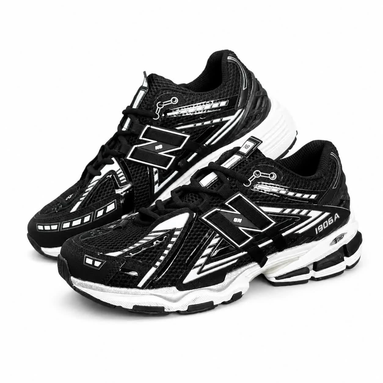 کتونی مردانه و بزرگ پا نیوبالانس مشکی سفید New BALANCE 1906 — تصویر ۲