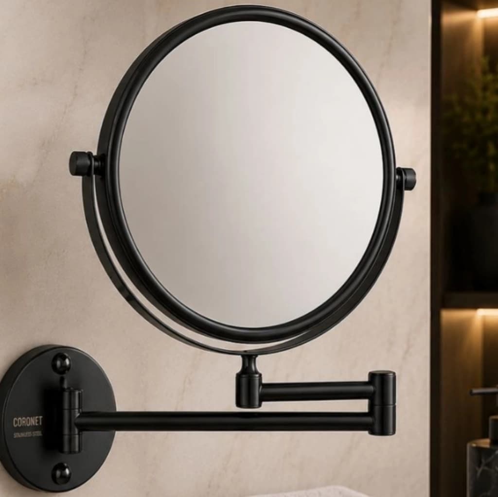 آینه سرویس بهداشتی کنتراست CORONETS مشکی مدل بازویی