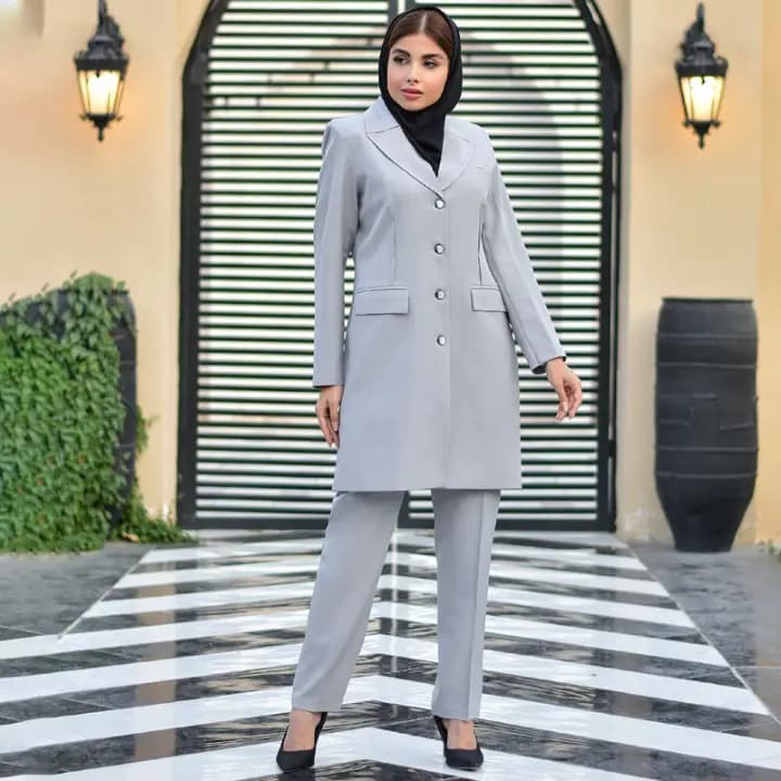 مانتو شلوار اداری آستردار روژان
