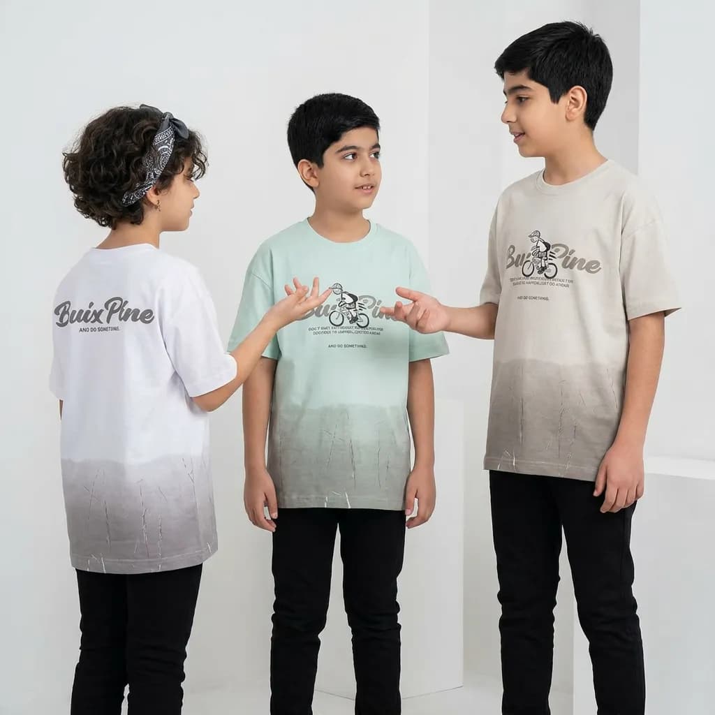 تیشرت باکسی اسپرت بچگانه پسرانه و دخترانه پنبه ترک — تصویر ۵
