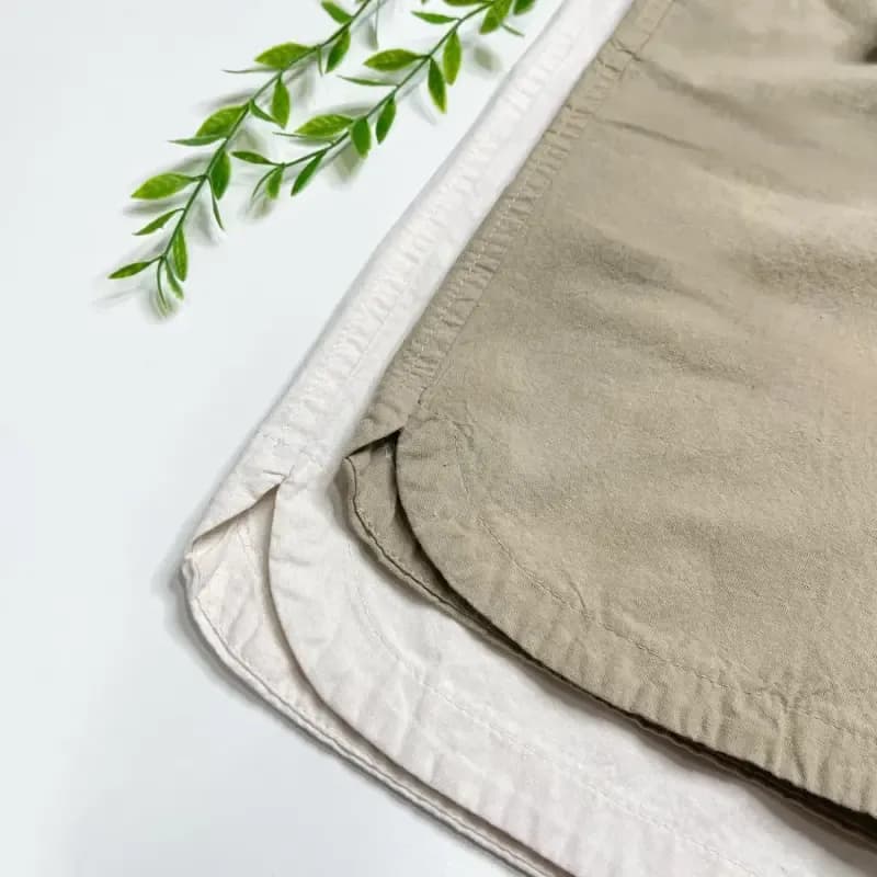 ست تاپ و شلوار واید دخترانه لینن ترک آستین حلقه ای — تصویر ۳