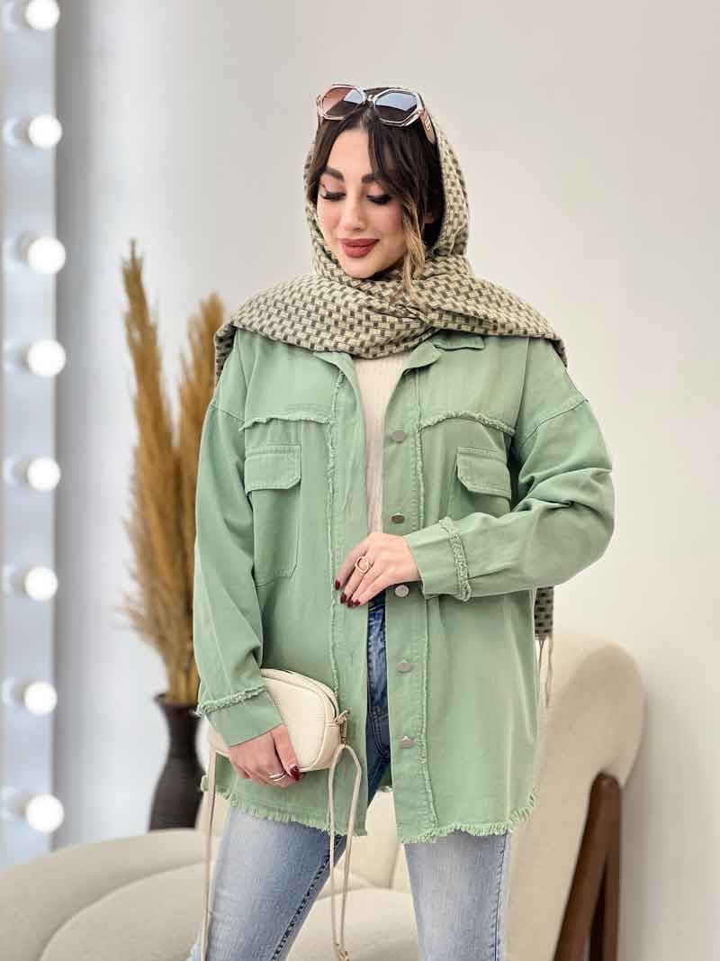 مانتو کتان ریش دار ترلان کد 5504 — تصویر ۳