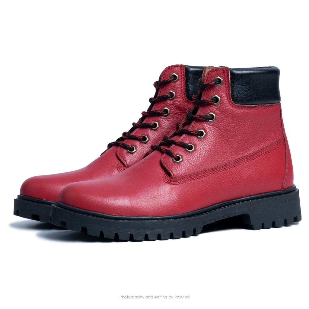 بوت تیتی گازولین کارمین غلیظ – GAAZOLIN TT Boots Deep Carmine — تصویر ۴