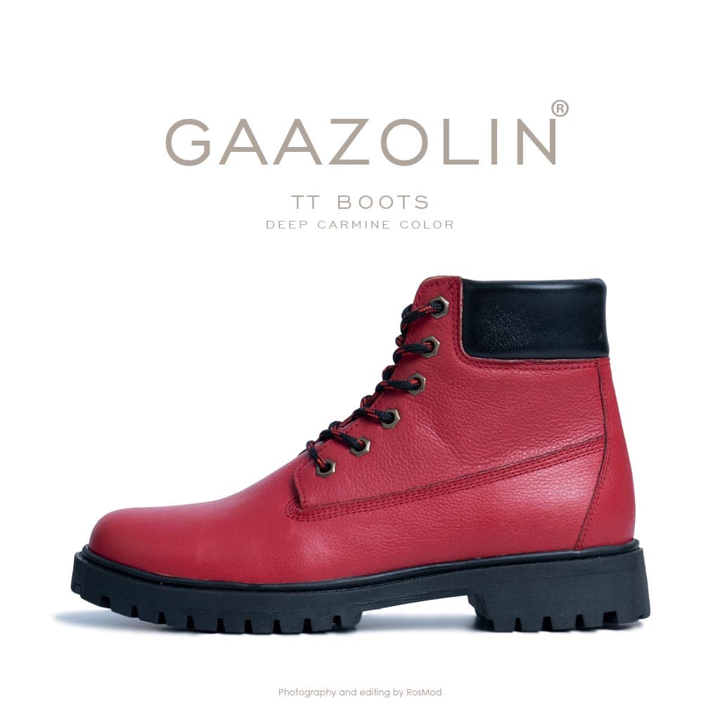 بوت تیتی گازولین کارمین غلیظ – GAAZOLIN TT Boots Deep Carmine