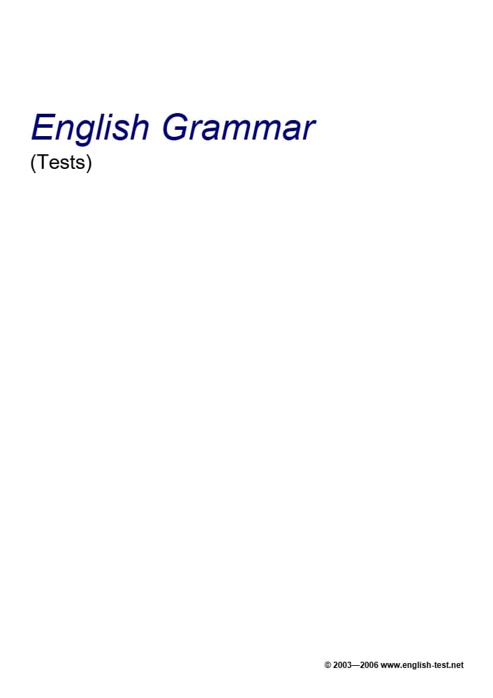 کتاب English Grammar Tests (آزمونهای گرامر انگلیسی) نسخه انگلیسی PDF