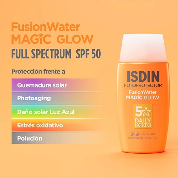 کرم ضد آفتاب ISDIN مدل Fusion Water Magic Glow حجم 50 میلی لیتر — تصویر ۵
