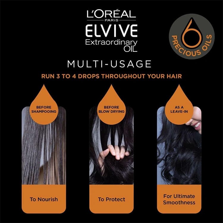 کرم مو Loreal مدل Elvive Extraordinary Oil حجم 300 میلی لیتر — تصویر ۴