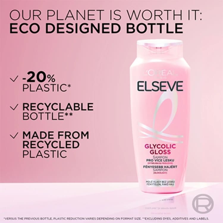 شامپو Loreal مدل Elseve Glycolic Gloss حجم 300 میلی لیتر — تصویر ۴