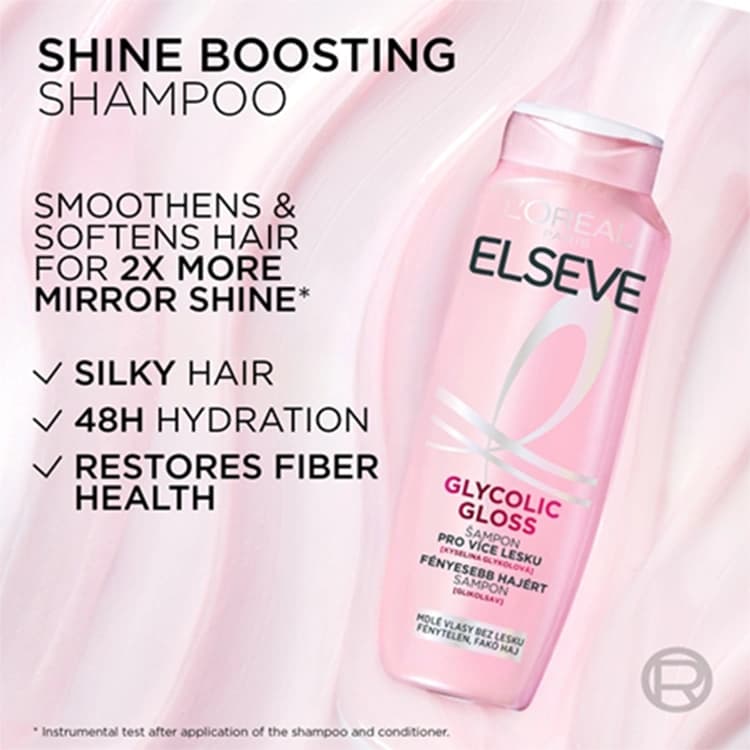 شامپو Loreal مدل Elseve Glycolic Gloss حجم 300 میلی لیتر — تصویر ۳