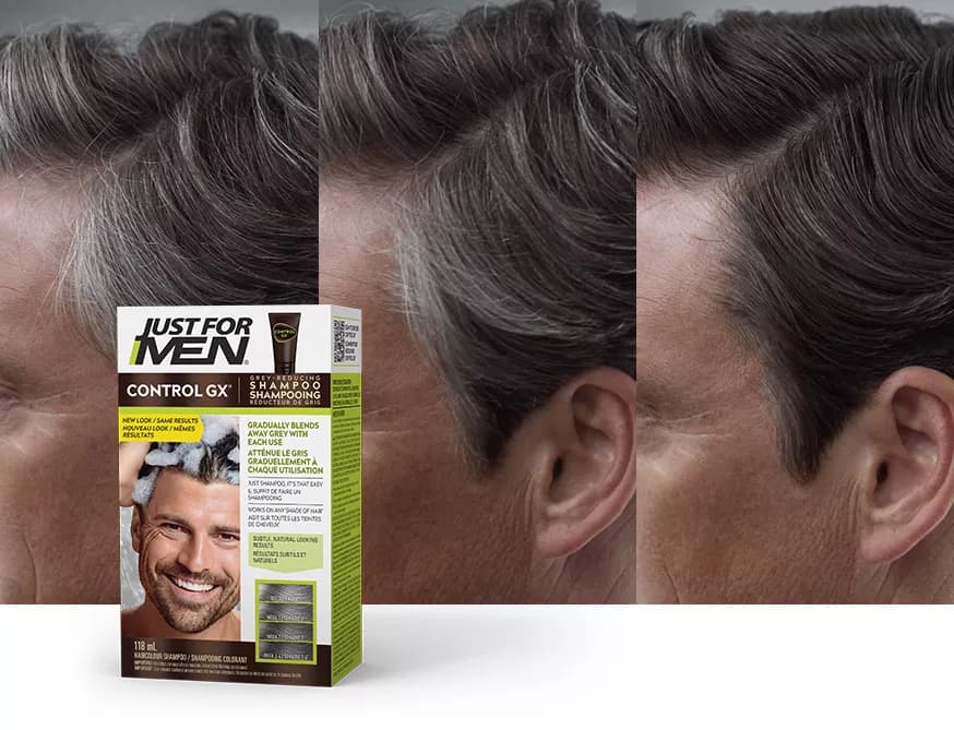 شامپو رفع سفیدی مو جاست فورمن مدل کنترل جی ایکس 118 میل اورجینال بسته بندی جدید | Just For Men Control GX — تصویر ۳
